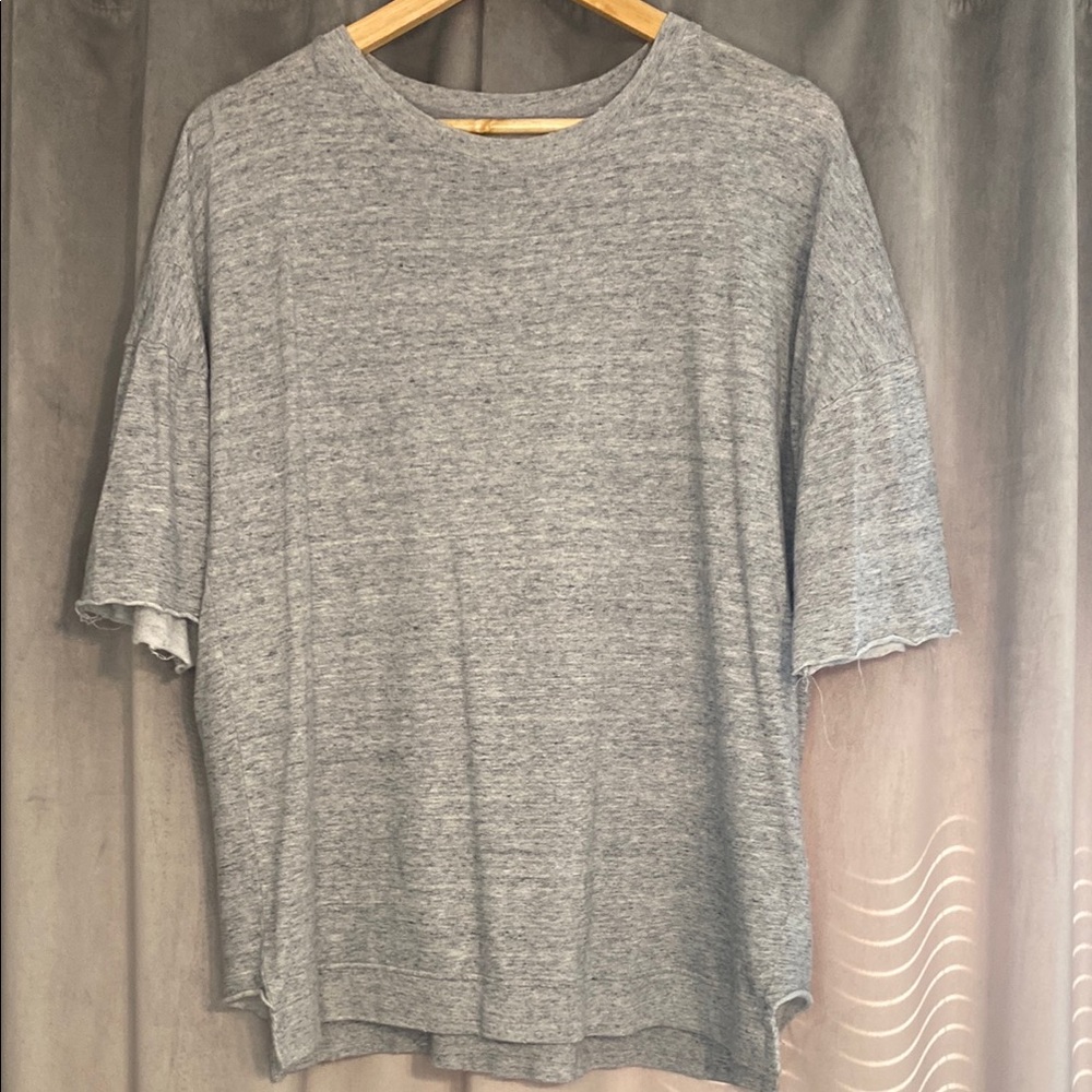 All Saints Gray Distressed soft Baggy T-Shirt